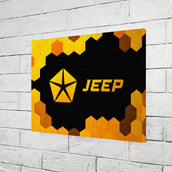 Холст прямоугольный Jeep - gold gradient: надпись и символ, цвет: 3D-принт — фото 2