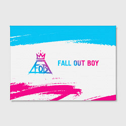 Холст прямоугольный Fall Out Boy neon gradient style: надпись и символ, цвет: 3D-принт — фото 2