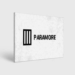 Холст прямоугольный Paramore glitch на светлом фоне: надпись и символ, цвет: 3D-принт