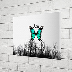 Холст прямоугольный С бабочкой на фоне японского иероглифа, цвет: 3D-принт — фото 2