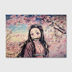 Холст прямоугольный Портрет Нэдзуко Камадо с Сакурой, цвет: 3D-принт — фото 2