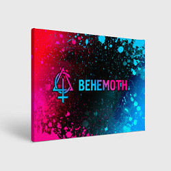 Холст прямоугольный Behemoth - neon gradient: надпись и символ, цвет: 3D-принт