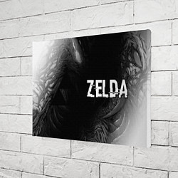 Холст прямоугольный Zelda glitch на темном фоне: надпись и символ, цвет: 3D-принт — фото 2