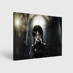 Холст прямоугольный Аниме готическая девушка в темной комнате, цвет: 3D-принт
