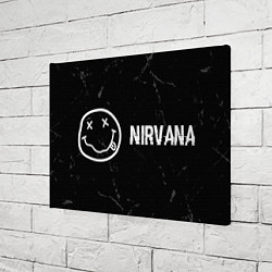 Холст прямоугольный Nirvana glitch на темном фоне: надпись и символ, цвет: 3D-принт — фото 2