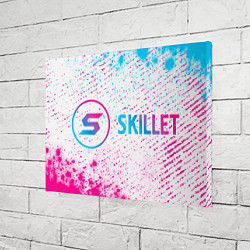 Холст прямоугольный Skillet neon gradient style: надпись и символ, цвет: 3D-принт — фото 2