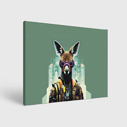 Холст прямоугольный Cool kangaroo - cyberpunk, цвет: 3D-принт