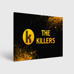 Холст прямоугольный The Killers - gold gradient: надпись и символ, цвет: 3D-принт