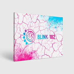 Холст прямоугольный Blink 182 neon gradient style: надпись и символ, цвет: 3D-принт