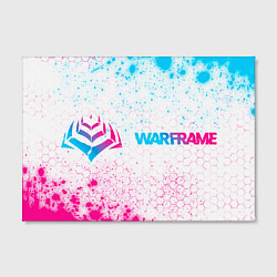 Холст прямоугольный Warframe neon gradient style: надпись и символ, цвет: 3D-принт — фото 2