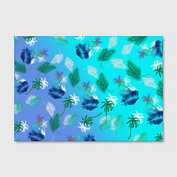 Холст прямоугольный Пальмы на голубом градиенте, цвет: 3D-принт — фото 2