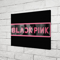 Холст прямоугольный Логотип Blackpink с фото участниц, цвет: 3D-принт — фото 2