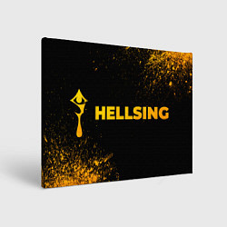 Холст прямоугольный Hellsing - gold gradient: надпись и символ, цвет: 3D-принт