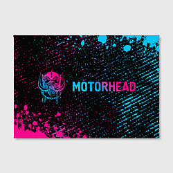Холст прямоугольный Motorhead - neon gradient: надпись и символ, цвет: 3D-принт — фото 2