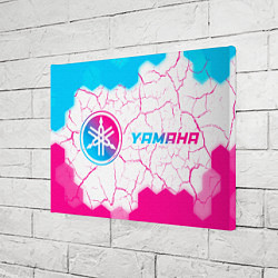 Холст прямоугольный Yamaha neon gradient style: надпись и символ, цвет: 3D-принт — фото 2