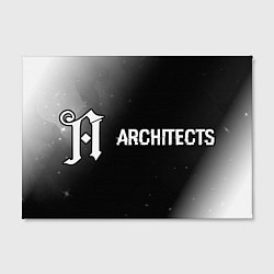 Холст прямоугольный Architects glitch на темном фоне: надпись и символ, цвет: 3D-принт — фото 2