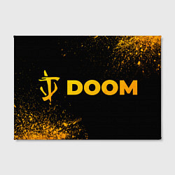 Холст прямоугольный Doom - gold gradient: надпись и символ, цвет: 3D-принт — фото 2