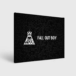 Холст прямоугольный Fall Out Boy glitch на темном фоне: надпись и симв, цвет: 3D-принт