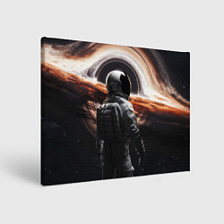 Холст прямоугольный Черная дыра - космонавт, цвет: 3D-принт