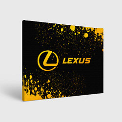 Холст прямоугольный Lexus - gold gradient: надпись и символ, цвет: 3D-принт