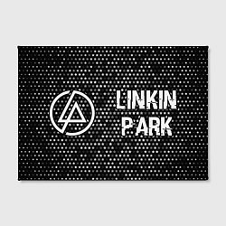 Холст прямоугольный Linkin Park glitch на темном фоне: надпись и симво, цвет: 3D-принт — фото 2