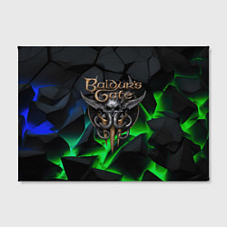 Холст прямоугольный Baldurs Gate 3 black blue neon, цвет: 3D-принт — фото 2