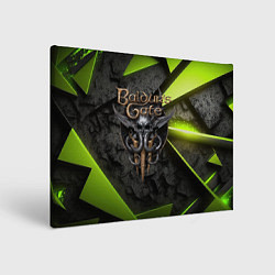 Картина прямоугольная Baldurs Gate 3 logo green abstract