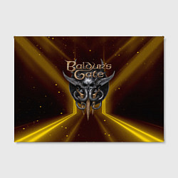 Холст прямоугольный Baldurs Gate 3 logo black gold, цвет: 3D-принт — фото 2