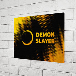 Холст прямоугольный Demon Slayer - gold gradient: надпись и символ, цвет: 3D-принт — фото 2