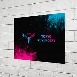 Холст прямоугольный Tokyo Revengers - neon gradient: надпись и символ, цвет: 3D-принт — фото 2