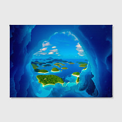 Холст прямоугольный Другой волшебный мир за ледяной стеной, цвет: 3D-принт — фото 2
