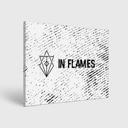 Холст прямоугольный In Flames glitch на светлом фоне: надпись и символ, цвет: 3D-принт
