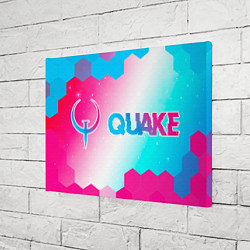 Холст прямоугольный Quake neon gradient style: надпись и символ, цвет: 3D-принт — фото 2