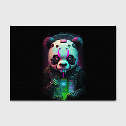Холст прямоугольный Панда киберпанк, цвет: 3D-принт — фото 2