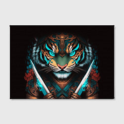 Холст прямоугольный Тигр самурай, цвет: 3D-принт — фото 2