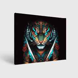 Холст прямоугольный Тигр самурай, цвет: 3D-принт