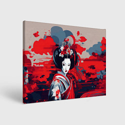 Холст прямоугольный Geisha vector style, цвет: 3D-принт