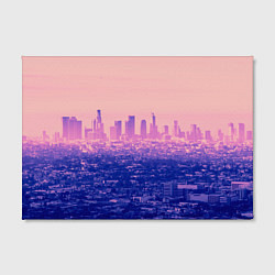 Холст прямоугольный Город в розовом и фиолетовом цветах, цвет: 3D-принт — фото 2