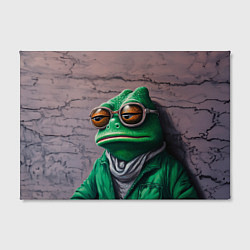 Холст прямоугольный Уставшная лягушка Пепе, цвет: 3D-принт — фото 2