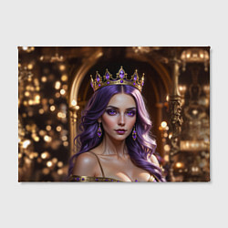 Холст прямоугольный Девушка с фиолетовыми волосами в короне, цвет: 3D-принт — фото 2