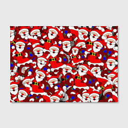 Холст прямоугольный Новогодний паттерн с дедами морозами, цвет: 3D-принт — фото 2