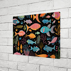 Холст прямоугольный Фолк-арт рыбовы, цвет: 3D-принт — фото 2