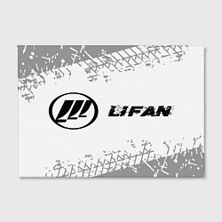 Холст прямоугольный Lifan speed на светлом фоне со следами шин по-гори, цвет: 3D-принт — фото 2