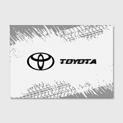 Холст прямоугольный Toyota speed на светлом фоне со следами шин по-гор, цвет: 3D-принт — фото 2