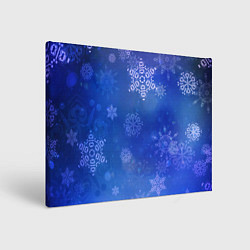 Холст прямоугольный Декоративные снежинки на фиолетовом, цвет: 3D-принт