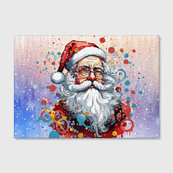 Холст прямоугольный Яркий Санта, цвет: 3D-принт — фото 2