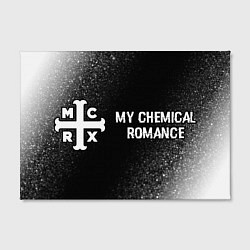 Холст прямоугольный My Chemical Romance glitch на темном фоне по-гориз, цвет: 3D-принт — фото 2