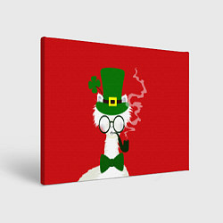 Холст прямоугольный Лама - альпака в день Патрика, цвет: 3D-принт