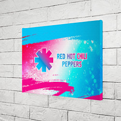 Холст прямоугольный Red Hot Chili Peppers neon gradient style по-гориз, цвет: 3D-принт — фото 2