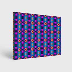 Холст прямоугольный Неоновый объёмный узор, цвет: 3D-принт